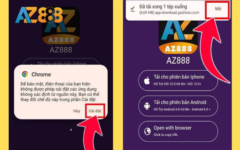 Cài đặt và mở ứng dụng sau khi đã tải về Cài đặt và mở ứng dụng sau khi đã tải về