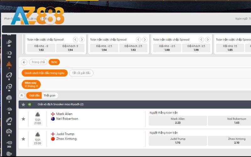 AZ888 cung cấp hàng trăm kèo cược bida AZ888 cung cấp hàng trăm kèo cược bida
