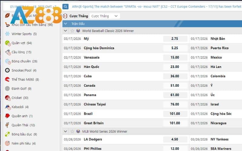 Giao diện đặt cược bóng bàn được thiết kế tối ưu nhất Giao diện đặt cược bóng bàn được thiết kế tối ưu nhất