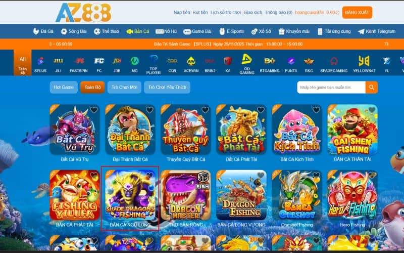 Hướng dẫn các bước tham gia bắn cá ngũ long tại AZ888