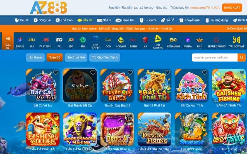 Hướng dẫn các bước tham gia đại thánh bắn cá tại AZ888